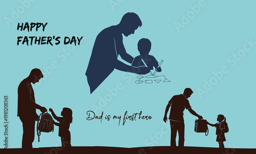 Happy father's day a silhouette of love and family bonds