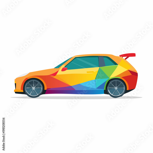 Vibrant Car in Profile View