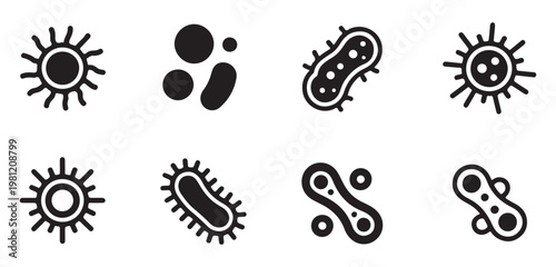 Microbe and Germ Icon Collection - Vector Graphics for Science and Health