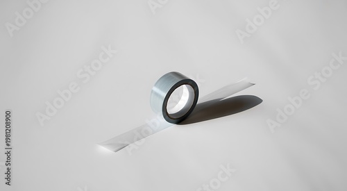 Clear adhesive tape roll isolated on white background for office repair supply
