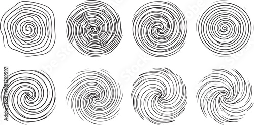 Intricate contour plots with overlapping concentric patterns Vector