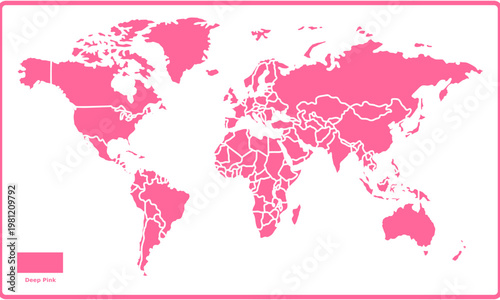 World Map Vector High Detail Borders Clean Illustration