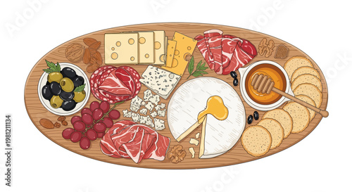 A delicious gourmet breakfast with fresh bread and butter, a healthy chocolate cake dessert, and a white plate of Italian pizza and sausage for a savory lunch meal