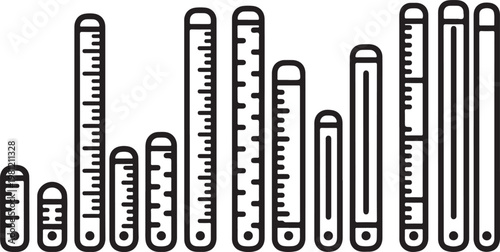 Various shapes of black metal brackets and connectors on a white background Vector
