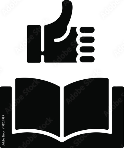 Recommendation solid icon approval feedback rating suggestion symbol check mark approval concept vector illustration isolated