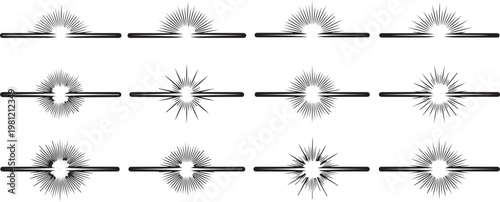A collection of 12 different types of decorative feather quill pens Vector
