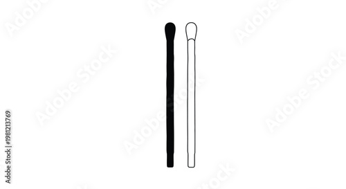 Two drumsticks one black and one white in stark silhouette