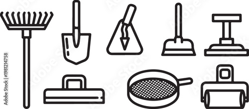 Various icons representing different household objects and digital devices Vector