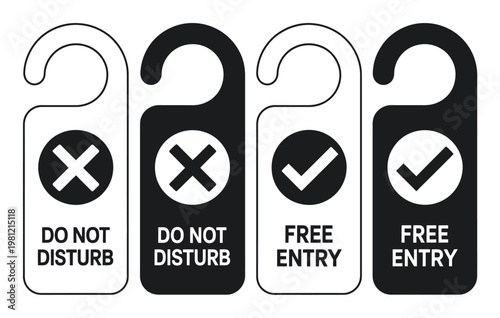 Do Not Disturb and Free Entry Door Hangers with
