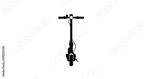 Front view of an electric scooter minimalist black silhouette