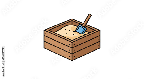 Sandbox with shovel