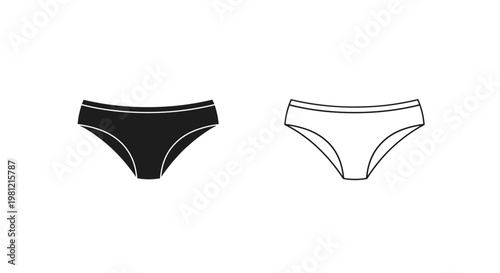 Two contrasting panty designs one dark one light silhouette