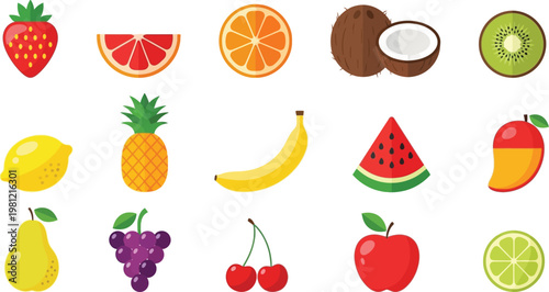 Colorful fruit collection a vibrant assortment of fresh produce