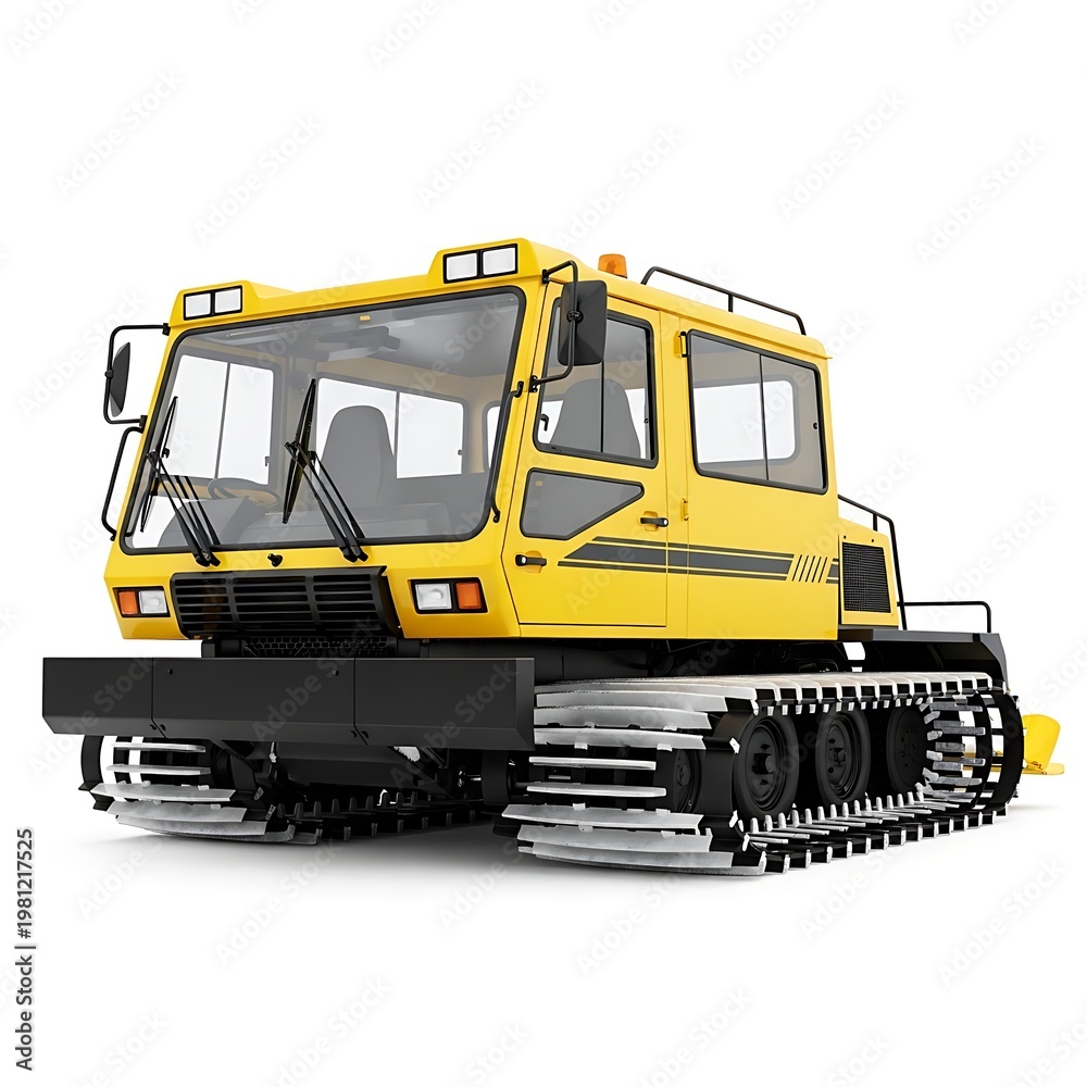 Obraz premium A yellow snowcat with large windows and a black undercarriage