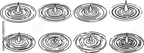Top-down view of gear mechanisms with varying tooth patterns Vector