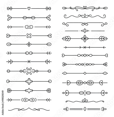Collection of Decorative Line Dividers and Ornaments