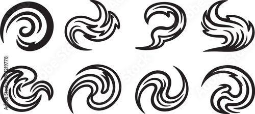 Intricate black and white line art patterns on a plain background Vector