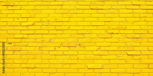 Vibrant yellow brick wall, abstract seamless texture,  digital,  decor