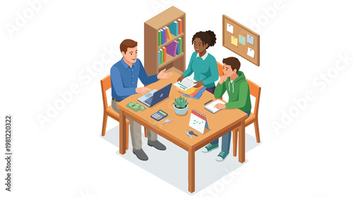 People sitting at table.