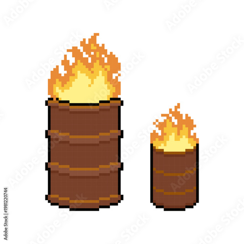 fire in the barrel pixel art