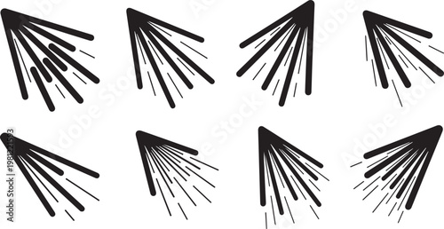 Illustrations of various bird wings with detailed feather patterns Vector