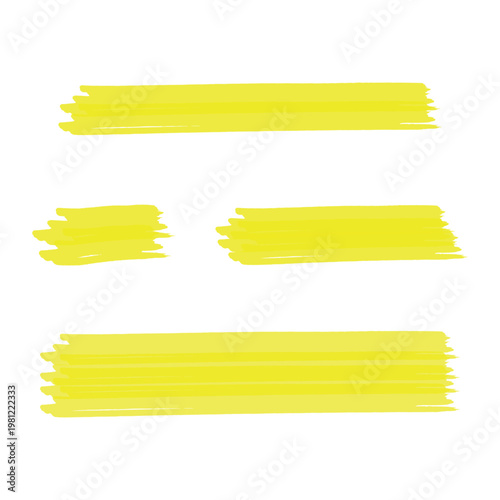 Yellow highlight brush lines vector illustration design element
