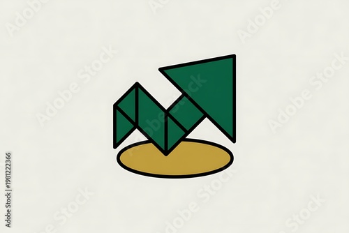 Modern geometric green arrow growth concept