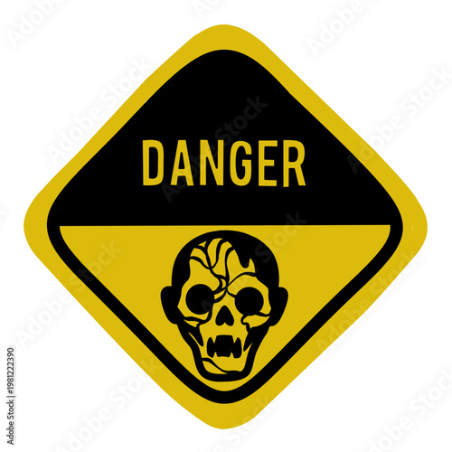 Advertencia zombi triangular.