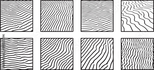 Variety of intricate pen and ink patterns showcasing different textures and designs Vector