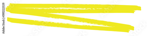 Yellow highlighter brush stroke design element, underline stroke vector illustration