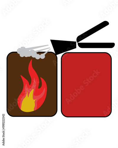 Vector flat illustration representing fire safety and emergency response
