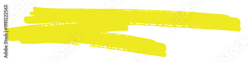 Yellow highlighter brush stroke design element, underline stroke vector illustration