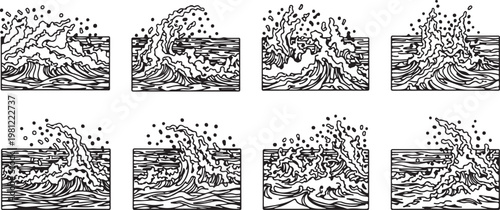 Abstract inkblot art with intricate patterns and symmetrical shapes Vector