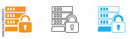 Secure data transfer illustration locked and unlocked servers