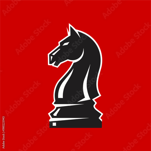 Black chess knight piece symbol icon.