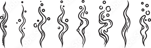 Abstract black and white line art featuring swirling and overlapping patterns Vector