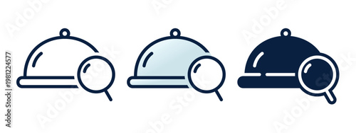Restaurant Discovery Icon. Dining Finder and Food Search. Vector Illustration