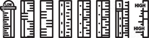 Illustration of a bar graph showing data from low to high values Vector