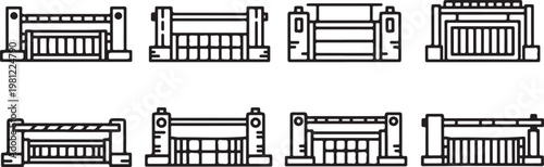 Modern architectural sketches showing various house designs and layouts Vector