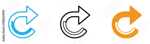 Recycling symbols blue and orange circular arrows representing reuse and sustainability