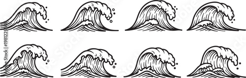 Line art sketches of a cat in various dynamic poses and angles Vector