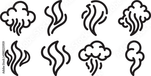 Black ink blobs on white background forming abstract shapes Vector