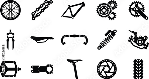 Collection of various vintage and modern tool icons in black and white Vector