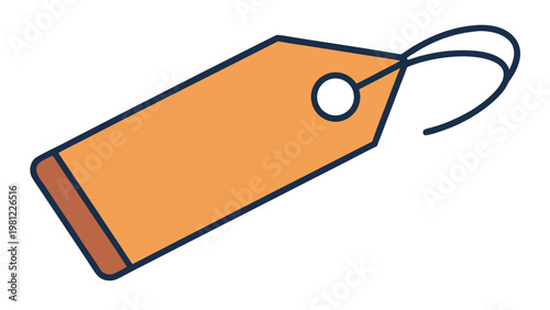Orange price tag with string, ideal for retail sales, discount promotions, or product labeling in e-commerce.