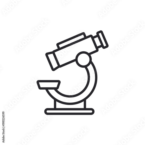 microscope icons outline and Flat Style,transparent background