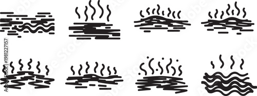 Sketch of various fasteners including screws, bolts, and washers Vector