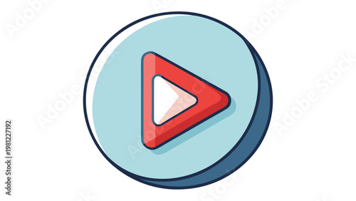 Free Download Red and white play button icon in a light blue circle, symbolizing media playback and start functions - GFXLoad