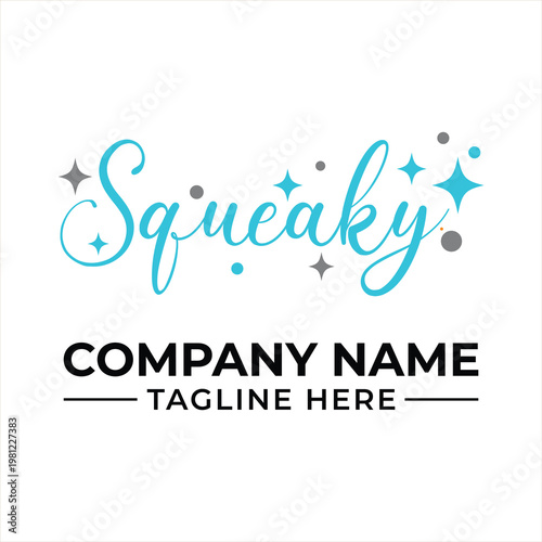 Obraz na plátně A logo with the word squeaky in cursive