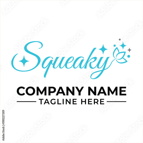 Obraz na plátně A logo with the word squeaky and stars