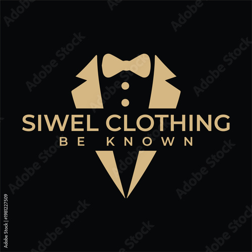Siwel clothing logo with tuxedo and text